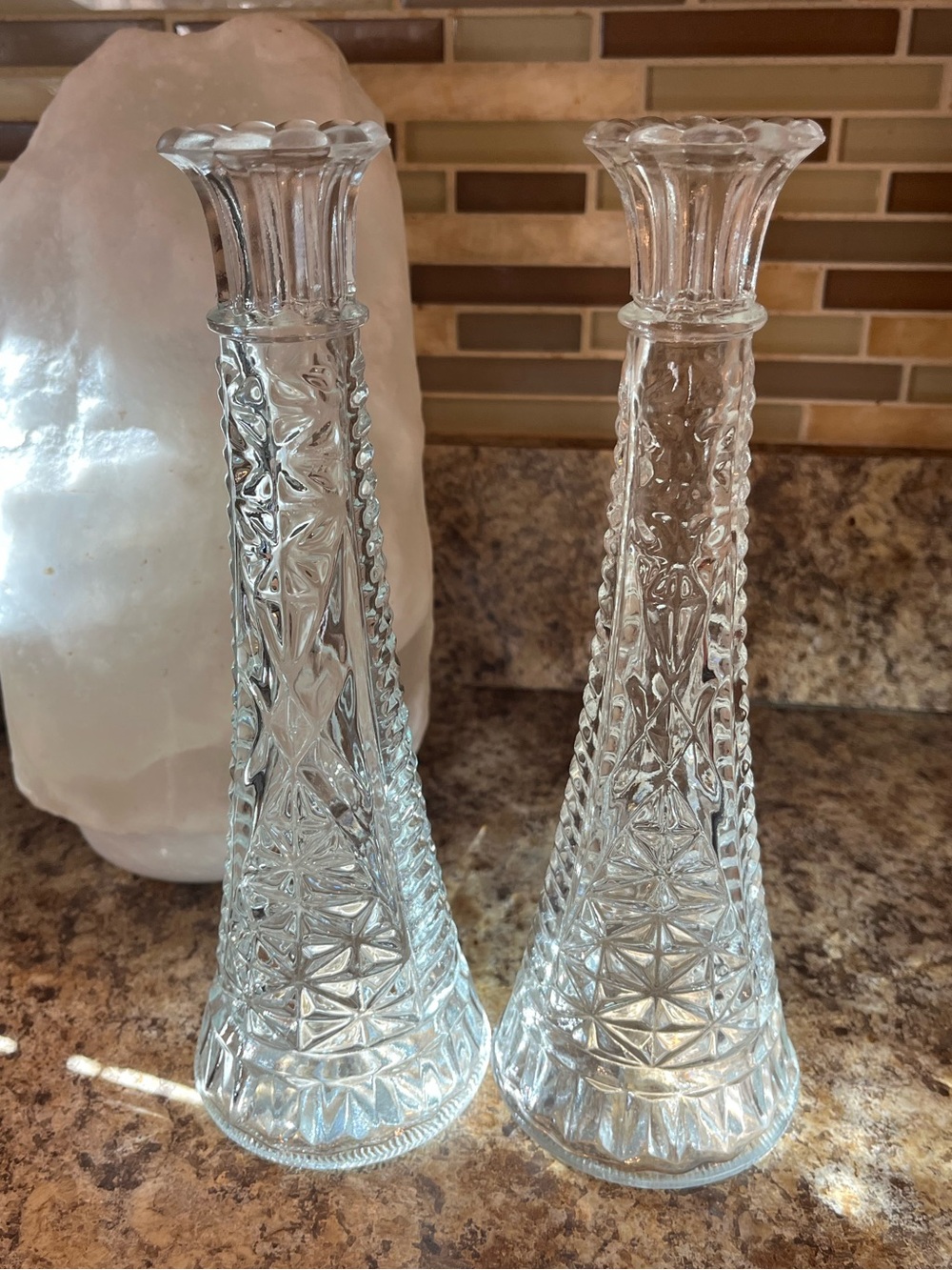 Vintage Clear Glass 9” Bud Vases Set of 3 - Picture 10 of 12